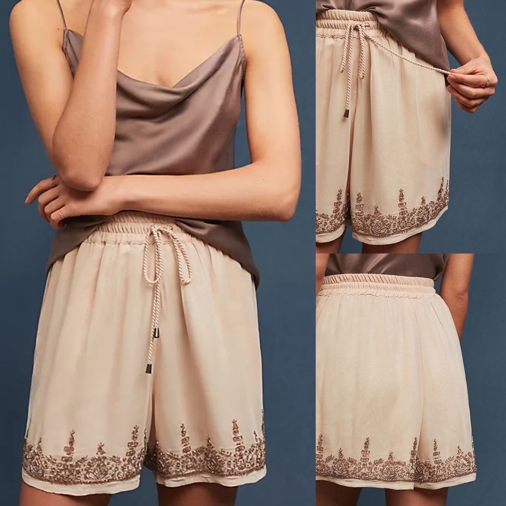 Maeve Cruise embroidered shorts w/pockets